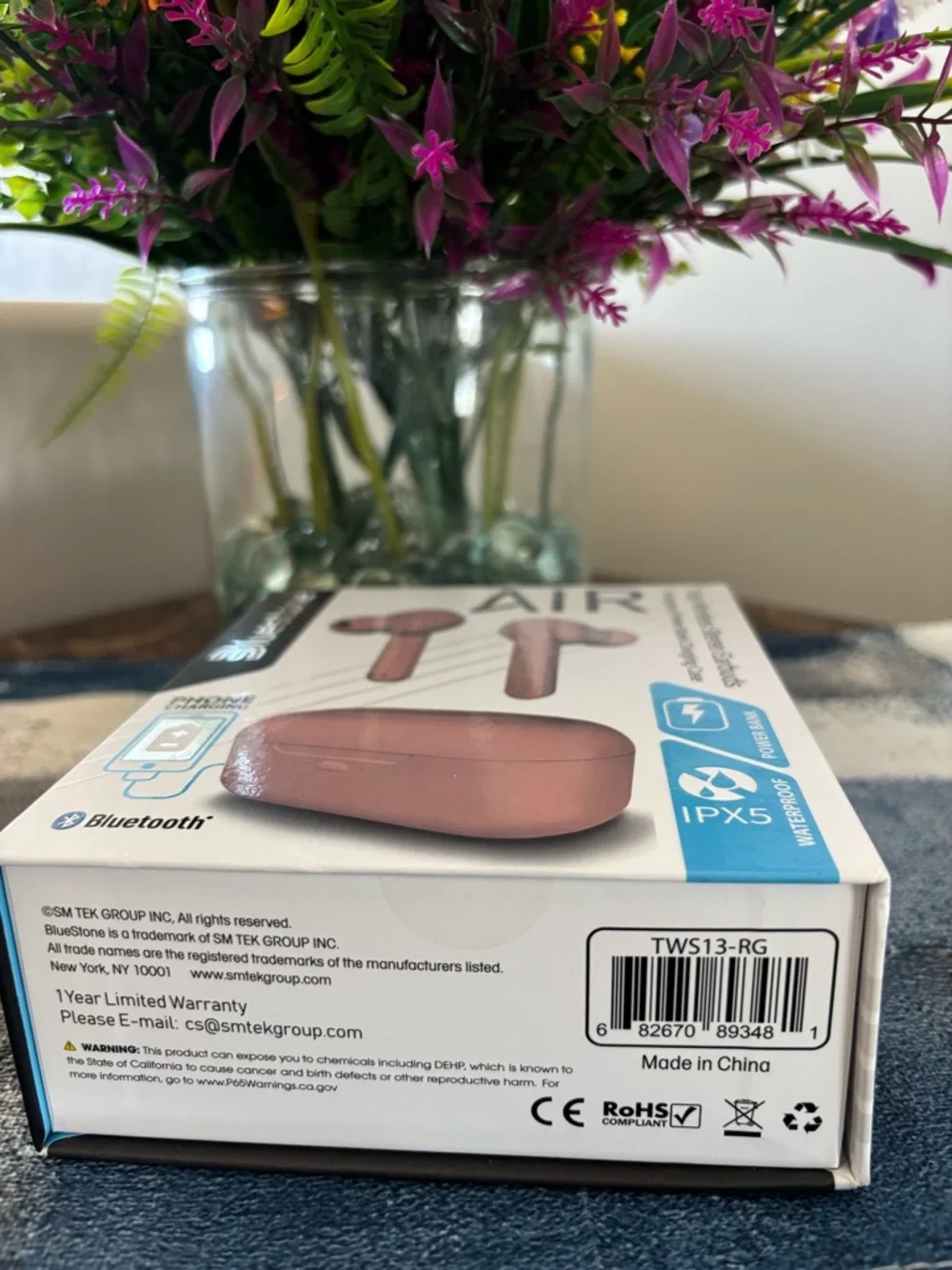 AIR True Wireless Earbuds in Pink with Charging Case